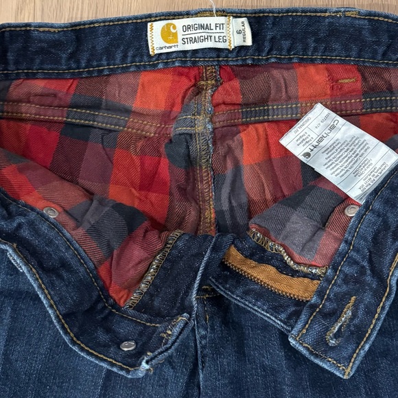 Carhartt Women’s Flannel Lined Straight Leg Jeans - Size 6 - Picture 5 of 5